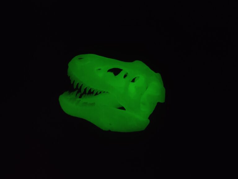 leuchtender T-Rex Schädel