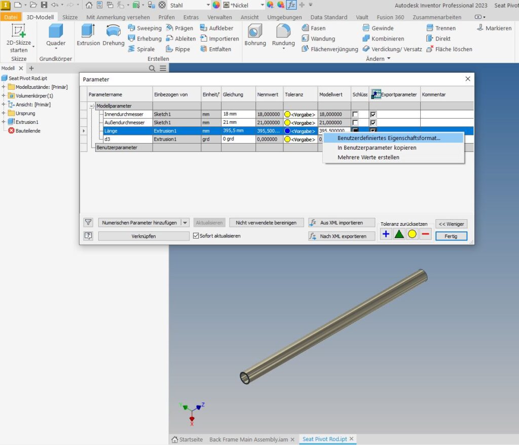 Inventor-Quick-Hack Nr.8 - Parameter in der Stückliste verwenden