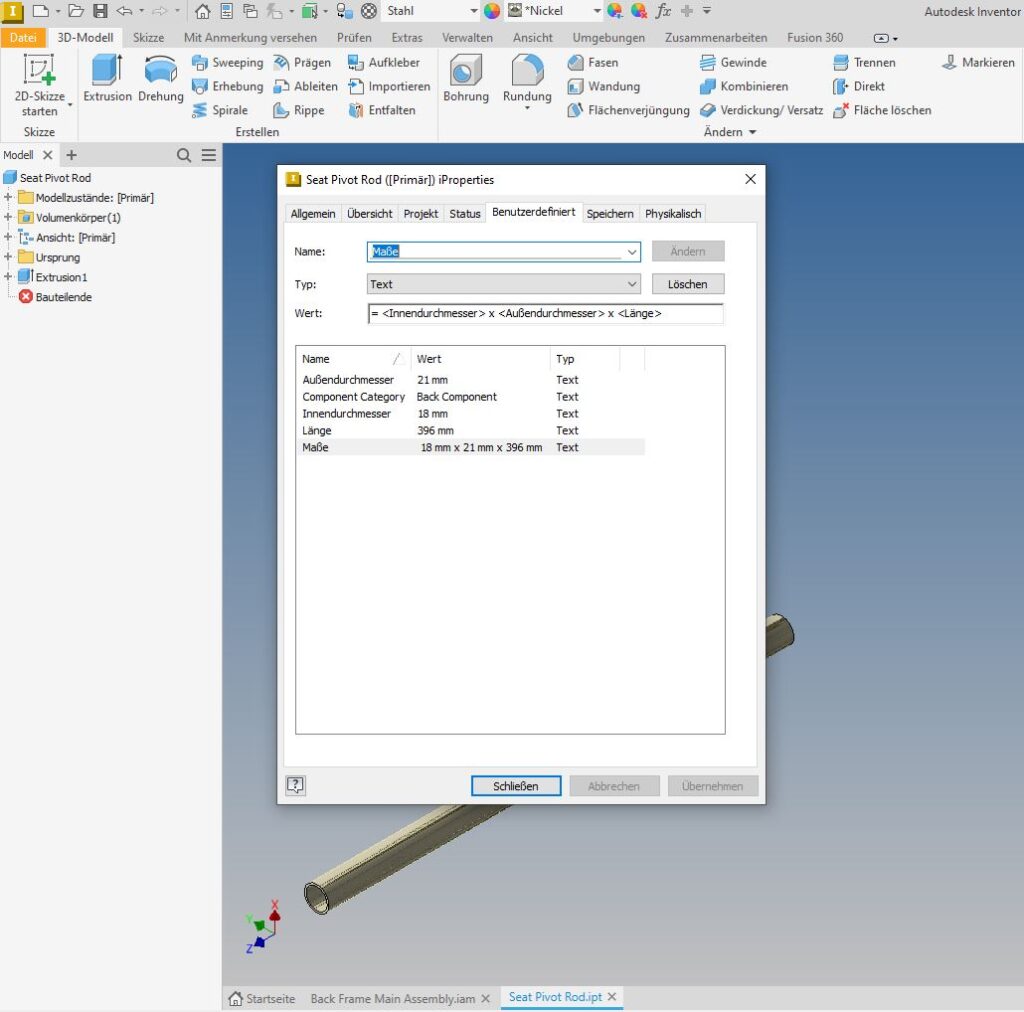 Parameter in einem iPropertie anzeigen - Inventor-Quick-Hack Nr.9